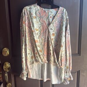 NWOT All Saints Penny Cascade Long Sleeve High-Low Top